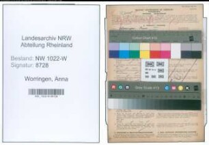 Entnazifizierung Anna Worringen , geb. 23.08.1911 (Justizangestellte)