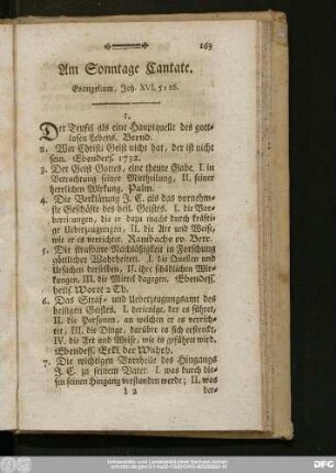 Am Sonntage Cantate. Evangelium, Joh. XVI, 5 - 16.