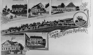 Hohendubrau-Groß Radisch. Ortsansichten, Ansichtskarte, um 1910, Repro