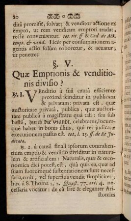 20-41, §. V. Quae Emptionis & venditionis divisio?