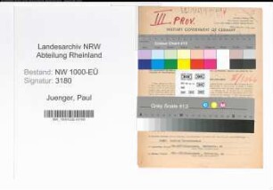 Entnazifizierung Paul Juenger, geb. 22.07.1905 (Kaufmann)