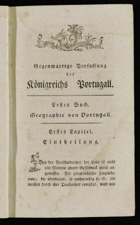 Erstes Capitel. Eintheilung. - Das IV. Capitel. Beira.
