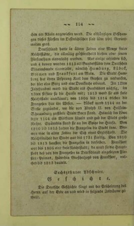Sechszehnter Abschnitt. Geschichte