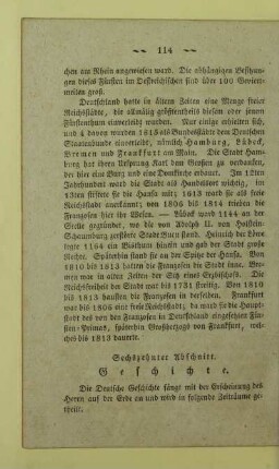 Sechszehnter Abschnitt. Geschichte