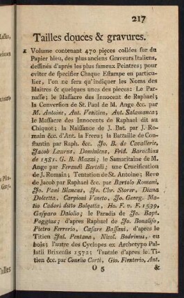 217-236, Tailles douces & gravures