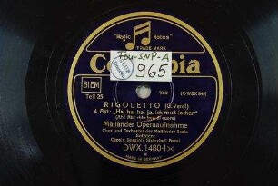 Rigoletto : 4. Akt: "Ha, ha, ha, ha, ich muß lachen" (Ah! Ah! rido ben di cuore) / (G. Verdi)