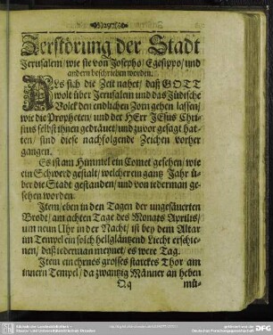 Zerstörung der Stadt Jerusalem