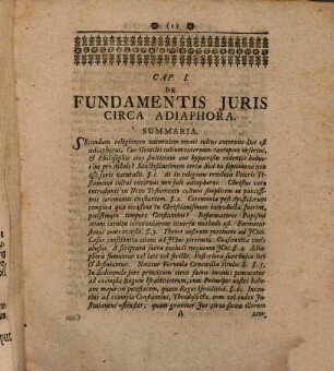 Dissertatio iuris publici inauguralis ... de iure principis circa adiaphora