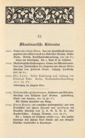IX Skandinavische Litteratur