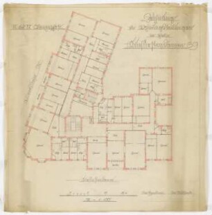 Wohn- und Geschäftshaus Kurfürstendamm 69, Berlin-Charlottenburg: Grundriss 3. bis 4. Obergeschoss 1:100