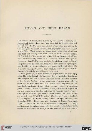Ahnas and Beni Hasan