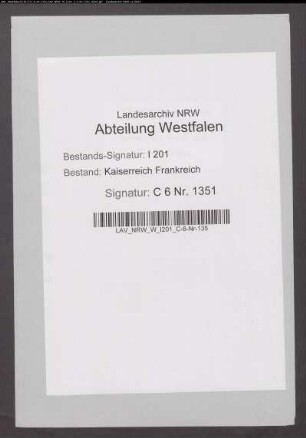 Verkauf des Kolonats Berkenhegge, Kirchspiel Handorf, an Joh. Bernh. Wietel in Handorf (Nr. 113).