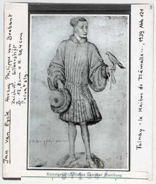 Jan van Eyck: Herzog Philippe von Brabant, Zeichnung Silberstift. Privatsammlung