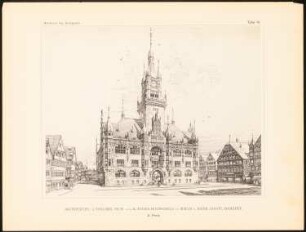 Konkurrenzentwürfe für ein Rathaus in Stuttgart, zusammengest. v. W. Kick, Stuttgart 1895: Perspektivische Ansicht