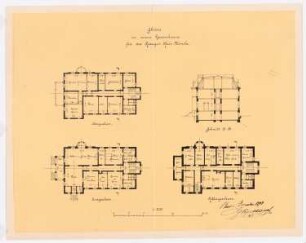 Herrenhaus von Unruh, Klein Münche: Grundriss und Schnitt 1:250