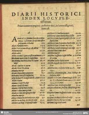 Diarii Historici Index Locupletissimus