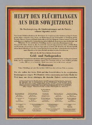 "Helft den Flüchtlingen aus der Sowjetzone!"
