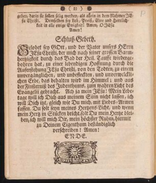Schluß-Gebeth