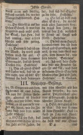 III. Neujahrs-Gesänge