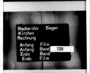Kirchenrechnung der Stadt Siegen der Kirchmeister Joannis Hart