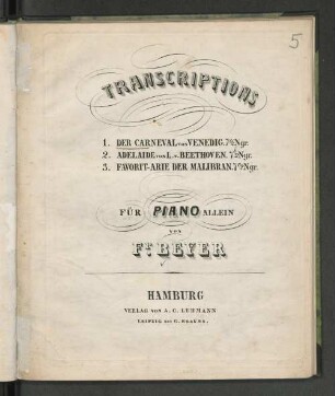 1: Der Carneval in Venedig : für Pianoforte allein