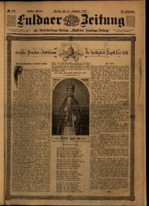 Erste Ausgabe vom Freitag, den 31. Dezember 1897.