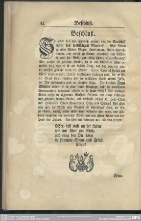 Trauer-Ode, welche in dem Gottes-Hause vor der Leichen-Predigt musiciret worden