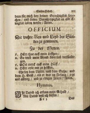 Officium Die wahre Reu und Leyd der Sünden zu gewinnen. - Andächtiges Gebett zu Christo.