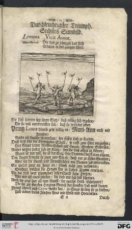 Durchleuchtigster Triumph. Sechstes Sinnbild