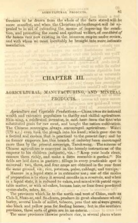 Chapter III. Agricultural, manufacturing, and mineral products