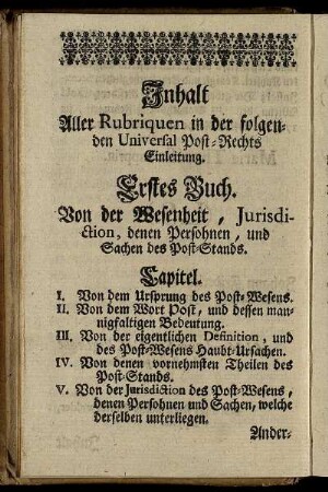 Inhalt Aller Rubriquen in der folgenden Universal Post-Rechts Einleitung.