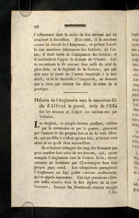 28-32, Histoire de l´Angleterre vers le neuvième siècle d´Alfred le grand ...