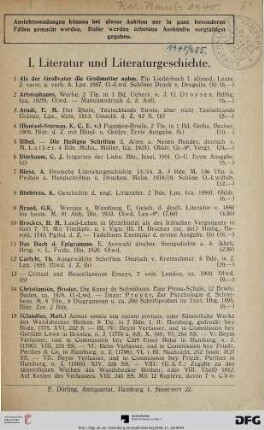 Literatur und Literaturgeschichte (Nr. 1-121)