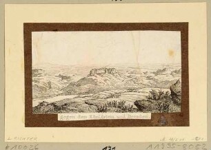 Aussicht vom Lilienstein ins Elbtal, Blick nach Westen in Richtung Königstein und Dresden, aus: Sächsische Schweiz oder Sieben Blaetter mit XIX Ansichten von Ludwig Richter