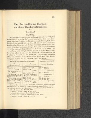 Über das Leuchten des Phosphors und einiger Phosphorverbindungen.