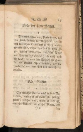 Liebe der Unterthanen