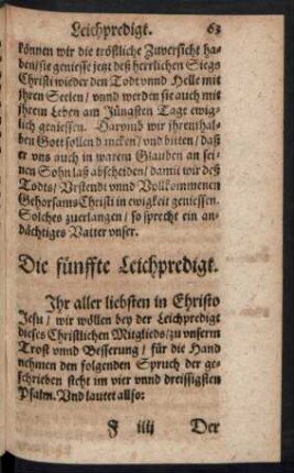 Die fünffte Leichpredigt.