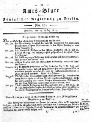 No. 11, 19. März 1817