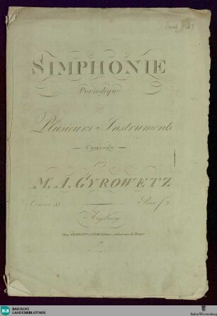 Simphonie periodique a plusieurs instruments : Oeuvre 33