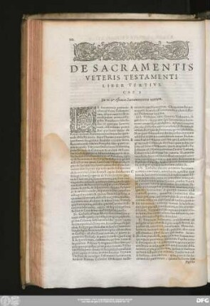 De Sacramentis Veteris Testamenti Liber Tertius.