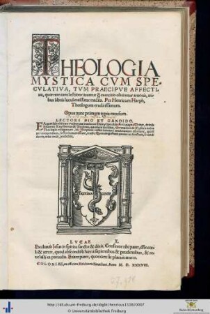 Theologia mystica : cum speculativa, tum praecipue affectiva