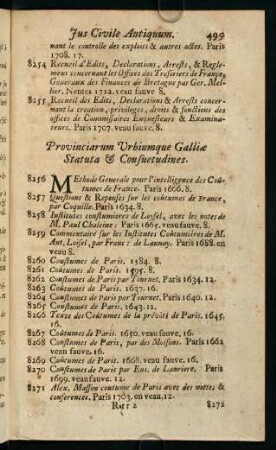 499-506, Provinciarum Urbiumque Galliae Statuta & Consuetudines