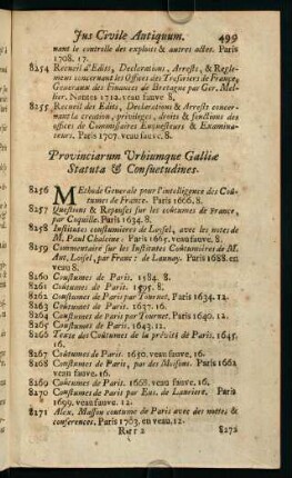 499-506, Provinciarum Urbiumque Galliae Statuta & Consuetudines