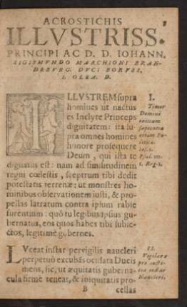 Acrostichis Illustriss. Principi Ac D. D. Iohann. Sigismundo Marchioni Branburg. Duci Boruss. ...