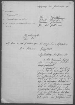Gaggstatt mit Mistlau und Niederwinden: Pfarrbericht 1933