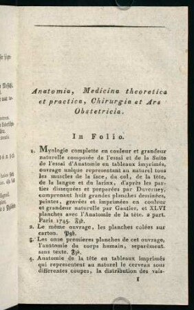 1-77, Anatomia, Medicina theoretica et practiva, Chirurgia et Ars Obstetricia