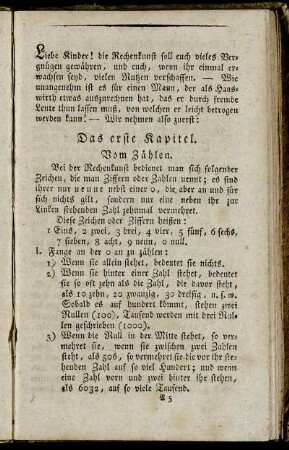 Das Erste Kapitel. Vom Zählen.
