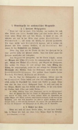 I. Grundbegriffe der mathematischen Geographie