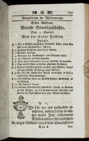 Erster Abschnitt. Neueste Staatsgeschichte.