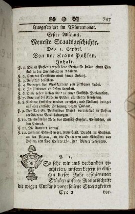 Erster Abschnitt. Neueste Staatsgeschichte.